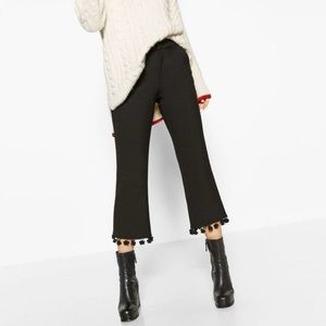 Zara pom pom cropped pant